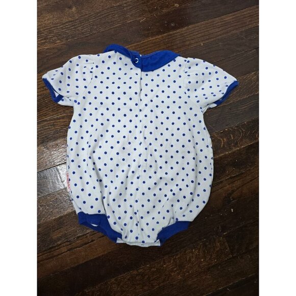 Vintage Baby Girl Polka Dot Flower One Piece Outfit 18 Months - Picture 6 of 9
